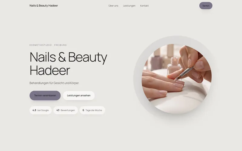 Vorschau der Website für Nails & Beauty Hadeer