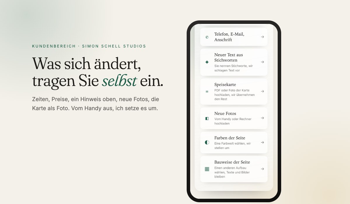 Vorschau: Der Kundenbereich: Was sich an Ihrer Website ändert, tragen Sie selbst ein